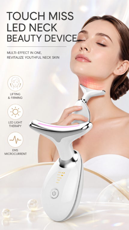 Beauty neck beauty instrument desalinates decree lines, eyes and neck lines, lifts and tightens the face, and the household thin V-face massage introducer.